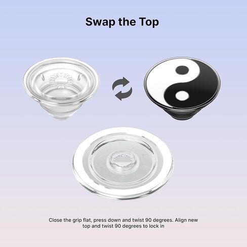 PopSockets Yin & Yang Bundle Compatible with MagSafe®, Wireless Charging Compatible, Includes 1 Clear Round MagSafe Grip and 1 Yin & Yang Enamel PopTop - Clear Yin & Yang in Saudi Arabia