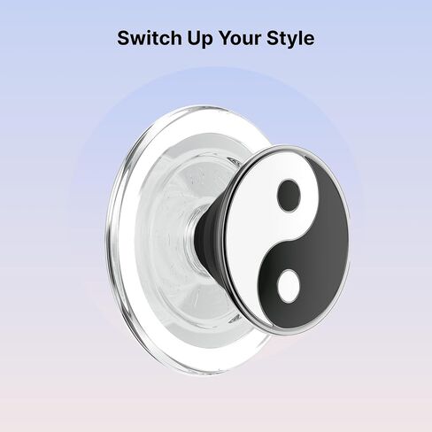 PopSockets Yin & Yang Bundle Compatible with MagSafe®, Wireless Charging Compatible, Includes 1 Clear Round MagSafe Grip and 1 Yin & Yang Enamel PopTop - Clear Yin & Yang in Saudi Arabia