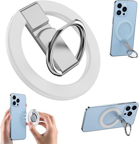 Magnetic Phone Ring Holder Compatible with MagSafe Phone Grip with Adjustable Stand Ultra Thin for Back Phone Gripper Finger Holder Adjustable Kickstand (Blue) in Saudi Arabia