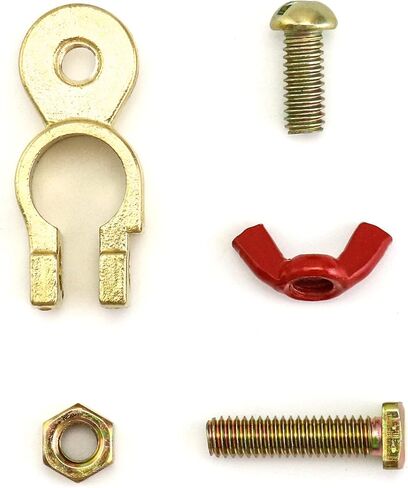 QWORK Brass Marine Grade Battery Terminal Top Post, 4 Pairs Battery Terminal Connectors, Battery Terminal Clamps for Boat Car RV, Fit All Standard Top of Post Batteries, 4 Positive + 4 Negative in Saudi Arabia