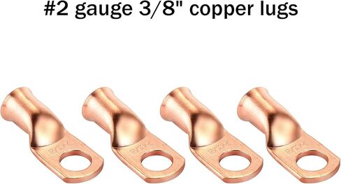 طقم عمود علوي للبطارية بمواصفات عسكرية من HK للسيارة والقوارب البحرية والمركبات مع 4 قطع من العروات النحاسية بمقياس 3/8 بوصة، و4 انكماش حراري، وغطاءين وغسالات مضادة للتآكل (مجموعة) in Kuwait