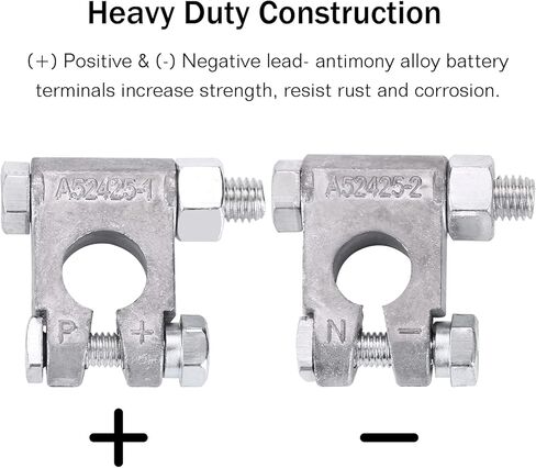 طقم عمود علوي للبطارية بمواصفات عسكرية من HK للسيارة والقوارب البحرية والمركبات مع 4 قطع من العروات النحاسية بمقياس 3/8 بوصة، و4 انكماش حراري، وغطاءين وغسالات مضادة للتآكل (مجموعة) in Kuwait