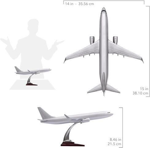 Zekupp Boeing 737-800 1/100 -Silver Colored Special Design Model Aircraft in Saudi Arabia