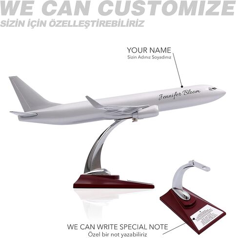 Zekupp Boeing 737-800 1/100 -Silver Colored Special Design Model Aircraft in Saudi Arabia