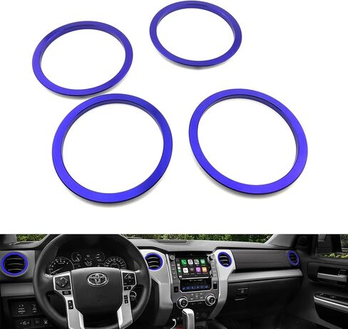 Compatible with Tundra A/C Vent Ring Decoration Covers fit 2014-2021 Tundra a/c Outlet Vent Accessories Blue in Kuwait