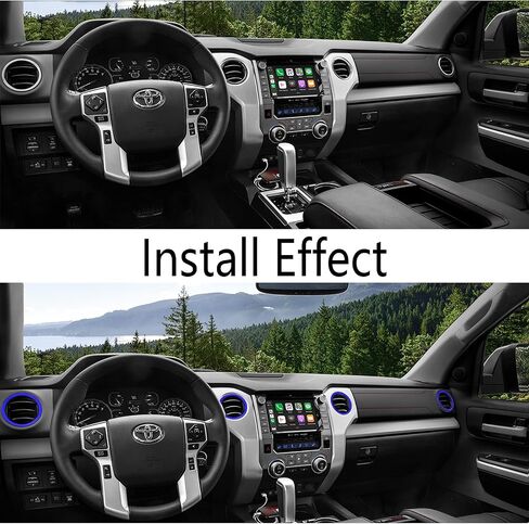 Compatible with Tundra A/C Vent Ring Decoration Covers fit 2014-2021 Tundra a/c Outlet Vent Accessories Blue in Kuwait