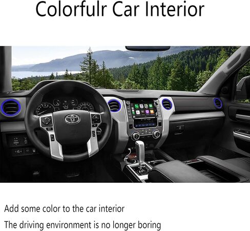 Compatible with Tundra A/C Vent Ring Decoration Covers fit 2014-2021 Tundra a/c Outlet Vent Accessories Blue in Kuwait