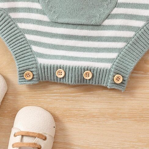 بذلة fhutpw أرنب عيد الفصح للأطفال الأولاد والبنات محبوكة بدون أكمام ملابس لطيفة لحديثي الولادة 3 6 9 12 شهرًا (شريط أخضر، 9-12 شهرًا) in Kuwait