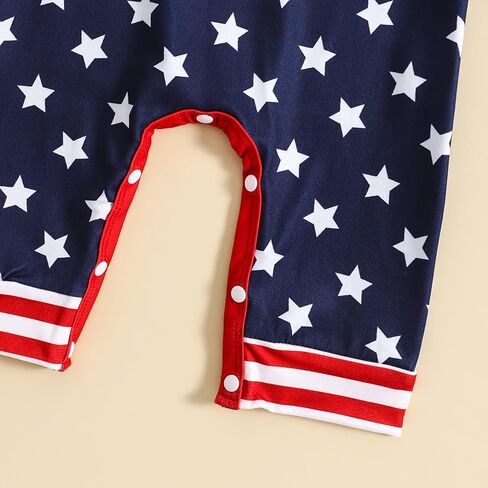 ملابس الرابع من يوليو للأطفال حديثي الولادة والأولاد والبنات، رومبير مطبوع عليه العلم الأمريكي بدون أكمام، بدلة صيفية in Kuwait