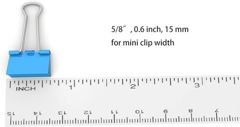 Colored Binder Clips Mini Metal Clamp 5/8-IN / 0.6-inch / 15-mm (Green, 40-Count) in Kuwait