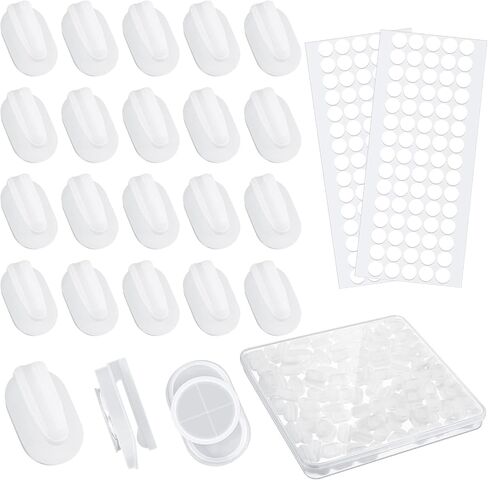 Adhesive Plastic Sticky Clips White Clips Reusable Removable Sticky Clips Small Poster Clips Wall Clips Hanging Bulletin Board Clips for Teachers Home Office (120 Pieces) in Saudi Arabia