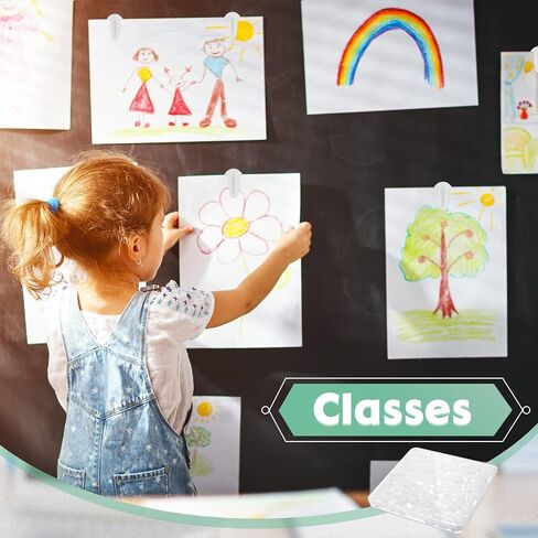 Adhesive Plastic Sticky Clips White Clips Reusable Removable Sticky Clips Small Poster Clips Wall Clips Hanging Bulletin Board Clips for Teachers Home Office (120 Pieces) in Saudi Arabia
