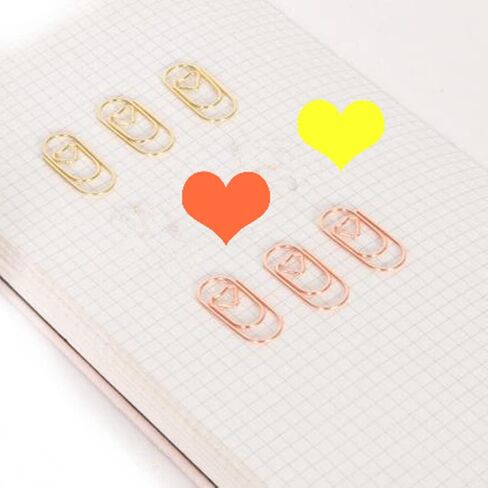 60 قطعة/صندوق لطيف صغير على شكل قلب وردي ذهبي اللون مشبك ورق معدني، 0.78 بوصة مشابك ورقية مرجعية للمكتب والمدرسة والاستخدام الشخصي (20 مم) in Kuwait