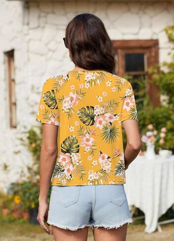 Womens Sexy V Neck Tops Summer Cute Ruffle Shirts Cutout Tie Bow Blouse Short Sleeve Crop Tops in Kuwait