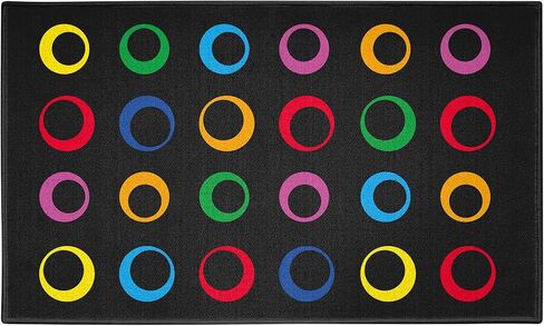 سجادة كبيرة للفصل الدراسي من Booooom Jackson سجادة للفصل الدراسي باللون الأسود بمقاس 7'5"x13'Area مع ظهر غير قابل للانزلاق وسجادة للجلوس في الفصول الدراسية للمدرسة الابتدائية in Kuwait