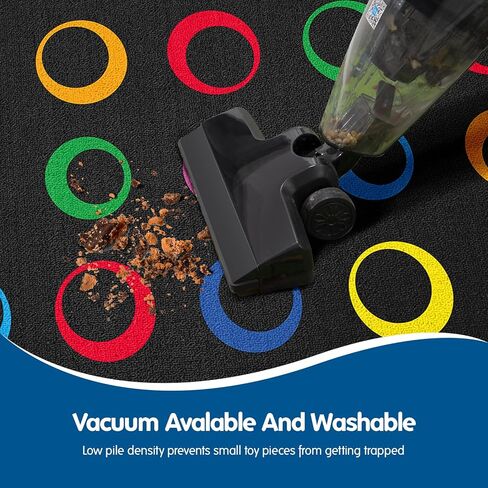 سجادة كبيرة للفصل الدراسي من Booooom Jackson سجادة للفصل الدراسي باللون الأسود بمقاس 7'5"x13'Area مع ظهر غير قابل للانزلاق وسجادة للجلوس في الفصول الدراسية للمدرسة الابتدائية in Kuwait