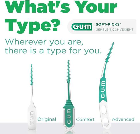 GUM Soft-Picks Wide Space, Easy to Use Dental Picks for Teeth Cleaning Health, with Convenient Carry Case, Dentist Recommended Dental Picks, 100ct (3pk) in Saudi Arabia