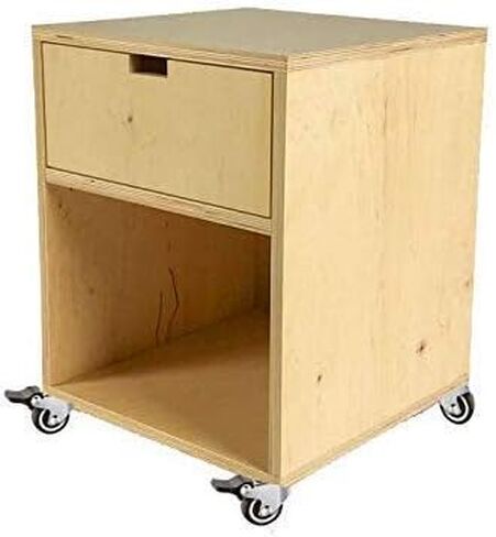 عجلات صغيرة GBL مقاس 1 بوصة مع فرامل + براغي - 90 رطلًا - عجلات منخفضة المستوى مع فرامل - مجموعة من 4 عجلات صامتة بدون علامات أرضية - عجلات صغيرة للعربة in Kuwait