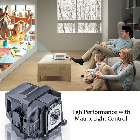 لمبة مصباح بديلة ELPLP96/ELPLP97 لإبسون V13H010L96/V13H010L97 VS250 VS355 VS350 EX5260 EH-TW650 EB-S41، Powerlite Home Cinema 2150 1060 2100 660 760 760HD، مع غطاء in Kuwait