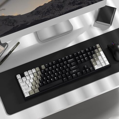Womier Custom Keycaps 131 Keys, White Gray Black DYE-Sub PBT Keycaps Set, Cherry Profile Keyboard Keycaps for 60% 65% 70% 100% Cherry Gateron MX Switches Mechanical Keyboards in Kuwait