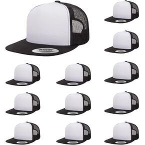 Yupoong 5-Panel YP Classic Trucker Cap | High Profile Flat Visor Snapback | OSFM | Bulk Packs Available in Kuwait