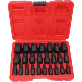 Diydeg Screw Extractor Set, Multi Spline Easy Out Broken Bolts Extractor Kit, Hex Shank Bolts Remover for Removing Stripped Screws, Damaged Screw, Rounded Rusted Bolts Screws Nuts (Black) in Kuwait