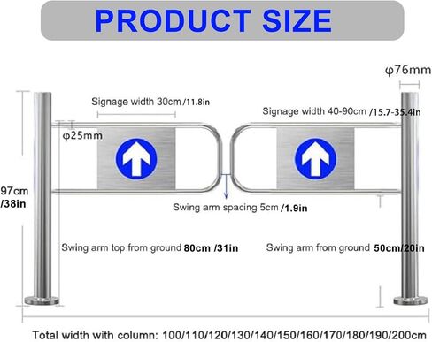 بوابة التأرجح التلقائي مع آلية أمان محملة بنابض ، وسهولة التثبيت لمناطق حركة المرور العالية بما في ذلك المتاجر والمكتبات ومحلات السوبر ماركت والمدارس (هـ) in Kuwait
