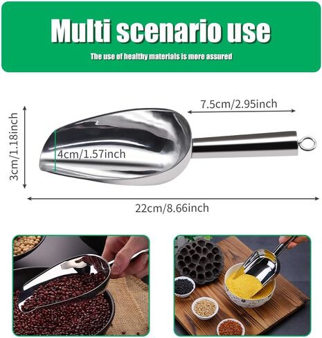 Ice Scoop for Freezer Stainless Steel bean Flour Utility Scooper for Ice Maker Kitchen Bar Party Wedding, Heavy Duty, Dishwasher Safe 6 OZ Utility Flour Scoop (Straight Handle-1pc) in Saudi Arabia