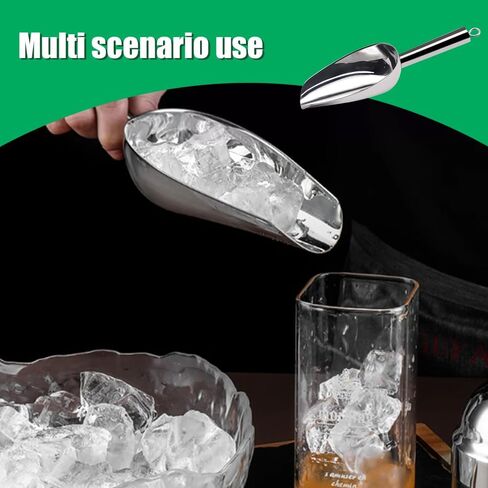 Ice Scoop for Freezer Stainless Steel bean Flour Utility Scooper for Ice Maker Kitchen Bar Party Wedding, Heavy Duty, Dishwasher Safe 6 OZ Utility Flour Scoop (Straight Handle-1pc) in Saudi Arabia