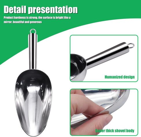 Ice Scoop for Freezer Stainless Steel bean Flour Utility Scooper for Ice Maker Kitchen Bar Party Wedding, Heavy Duty, Dishwasher Safe 6 OZ Utility Flour Scoop (Straight Handle-1pc) in Saudi Arabia