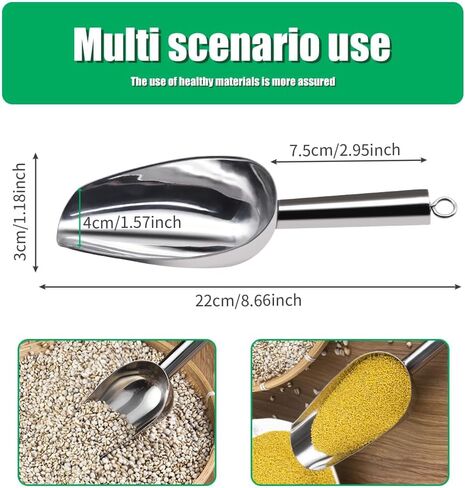 Ice Scoop for Freezer Stainless Steel bean Flour Utility Scooper for Ice Maker Kitchen Bar Party Wedding, Heavy Duty, Dishwasher Safe 6 OZ Utility Flour Scoop (Straight Handle-1pc) in Saudi Arabia