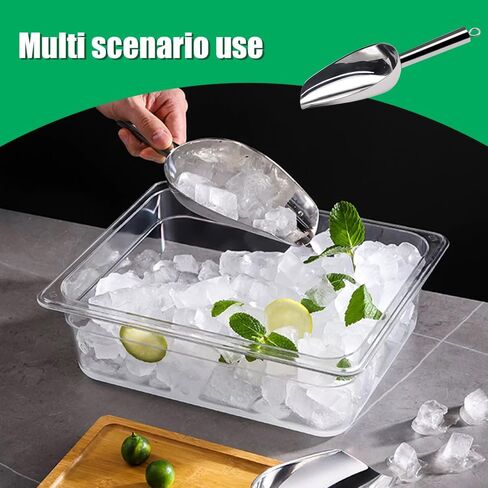 Ice Scoop for Freezer Stainless Steel bean Flour Utility Scooper for Ice Maker Kitchen Bar Party Wedding, Heavy Duty, Dishwasher Safe 6 OZ Utility Flour Scoop (Straight Handle-1pc) in Saudi Arabia
