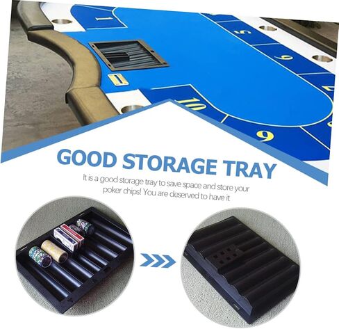 Poker Chip Tray Plastic Poker Chip Holder for Game Tables Thick Design for Easy Storage Card Slots in Saudi Arabia