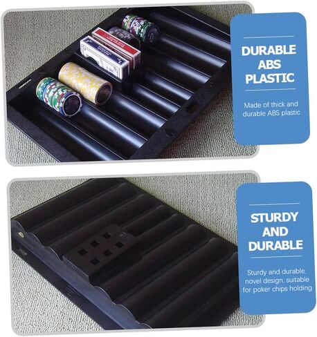 Poker Chip Tray Plastic Poker Chip Holder for Game Tables Thick Design for Easy Storage Card Slots in Saudi Arabia