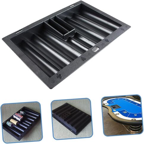 Poker Chip Tray Plastic Poker Chip Holder for Game Tables Thick Design for Easy Storage Card Slots in Saudi Arabia