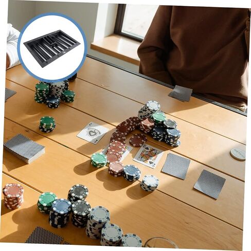 Poker Chip Tray Plastic Poker Chip Holder for Game Tables Thick Design for Easy Storage Card Slots in Saudi Arabia