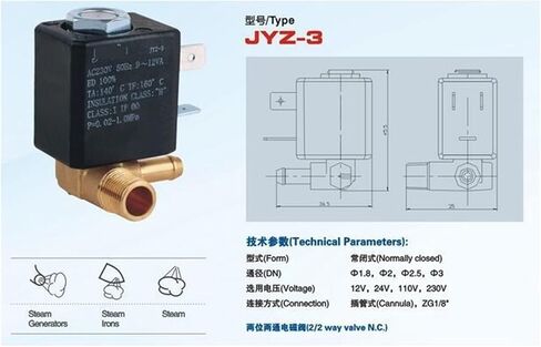 5Pcs JYZ-3 Normally Closed N/C AC 230V G1/8 Brass Iron Steam Water 2 Position 2 Way Electromagnetic Solenoid Valve in Saudi Arabia