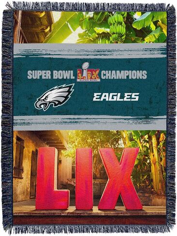 Northwest NFL Philadelphia Eagles 2025 Super Bowl Lix Found Courtyard Tapestry رمي بطانية 48 × 60 بوصة in Saudi Arabia