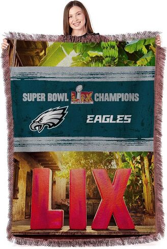 Northwest NFL Philadelphia Eagles 2025 Super Bowl Lix Found Courtyard Tapestry رمي بطانية 48 × 60 بوصة in Saudi Arabia