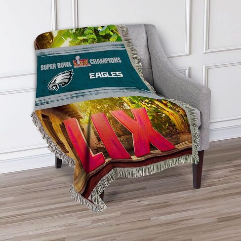 Northwest NFL Philadelphia Eagles 2025 Super Bowl Lix Found Courtyard Tapestry رمي بطانية 48 × 60 بوصة in Saudi Arabia