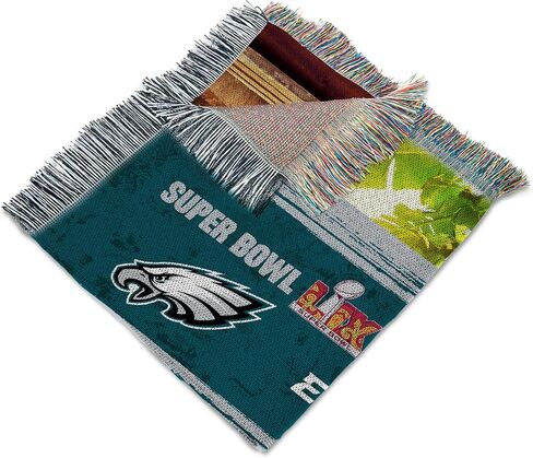 Northwest NFL Philadelphia Eagles 2025 Super Bowl Lix Found Courtyard Tapestry رمي بطانية 48 × 60 بوصة in Saudi Arabia