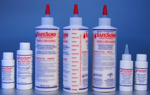 DiSorb Spill Absorbent Powder - Clean Up Bodily Fluids, Blood, Vomit, Urine, Diarrhea - Fluid Solidifier for Daycares, Buses, Schools, Hospitals, Restaurants - 500cc - 96 Bottles Per Case in Saudi Arabia