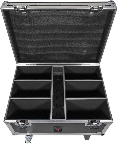 Rockville BEST CHARGE 60 Charging Road Case for (6) BEST PAR 60 Lights, Durable Plywood and Aluminum, Stackable with Wheels, Foam Padding, for Mobile DJs and Event Lighting in Saudi Arabia