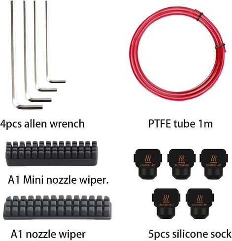 3D Printer Tool Kit for Bambu Lab A1/A1 Mini, Maintenance Common Tool Kit with Clog Poke, Silicone Sock, PTFE Tube, Allen Wrench, Screwdriver, 3D Printing Accessory for 3D Print Removing, Cleaning in Saudi Arabia