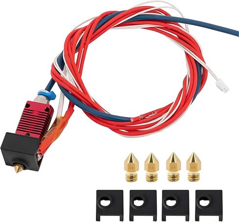 ترقية Creality Ender 3 Hot End ، بثق تجميعها مع أنبوب Capricorn Bowden Ptfe ، مناسب لـ Creality Ender 3 Pro/Ender 3 V2 ، مع Cap × 4 ، 0.4 مم ender 3 فوهة × 4. in Kuwait