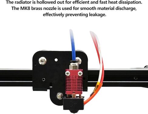 ترقية Creality Ender 3 Hot End ، بثق تجميعها مع أنبوب Capricorn Bowden Ptfe ، مناسب لـ Creality Ender 3 Pro/Ender 3 V2 ، مع Cap × 4 ، 0.4 مم ender 3 فوهة × 4. in Kuwait