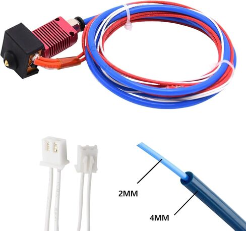 ترقية Creality Ender 3 Hot End ، بثق تجميعها مع أنبوب Capricorn Bowden Ptfe ، مناسب لـ Creality Ender 3 Pro/Ender 3 V2 ، مع Cap × 4 ، 0.4 مم ender 3 فوهة × 4. in Kuwait