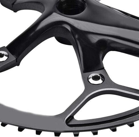 Dilwe Crankset Set, 45T 47T Single Speed Crank Set with 2 Cranks for Folding Bikes Mountain Road Cycling Parts and Spare Parts(45T-Black£© in Saudi Arabia