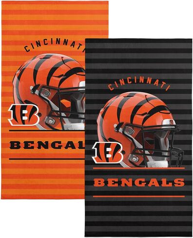 Northwest NFL Cincinnati Bengals 2-Pack Pistel Set ، 30 "× 60" لكل منهما ، ألوان الفريق القياسية in Saudi Arabia