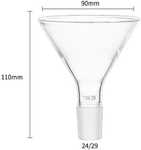 Ground Joint Glass Conical Funnel - 60/75/80/90/100mm Diameter for Lab Chemistry and Filtration(90mm Joint 24-29) in Saudi Arabia